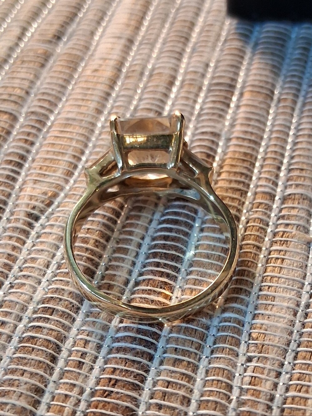 Vintage 1990's 14K Gold Square Cut Cubic Zirconia Statement Ring - Picture 7 of 11